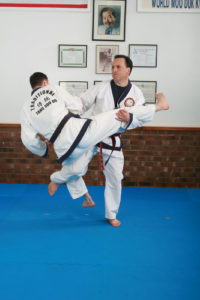 Master Marsh doing a take down from a round house kick